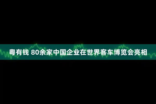 粤有钱 80余家中国企业在世界客车博览会亮相