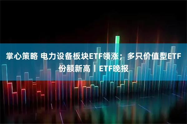 掌心策略 电力设备板块ETF领涨;多只价值型ETF份额新高丨ETF晚报