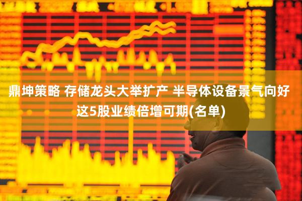 鼎坤策略 存储龙头大举扩产 半导体设备景气向好 这5股业绩倍增可期(名单)